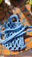 Wunderschönes Handytäschli handgefertigt hellblau