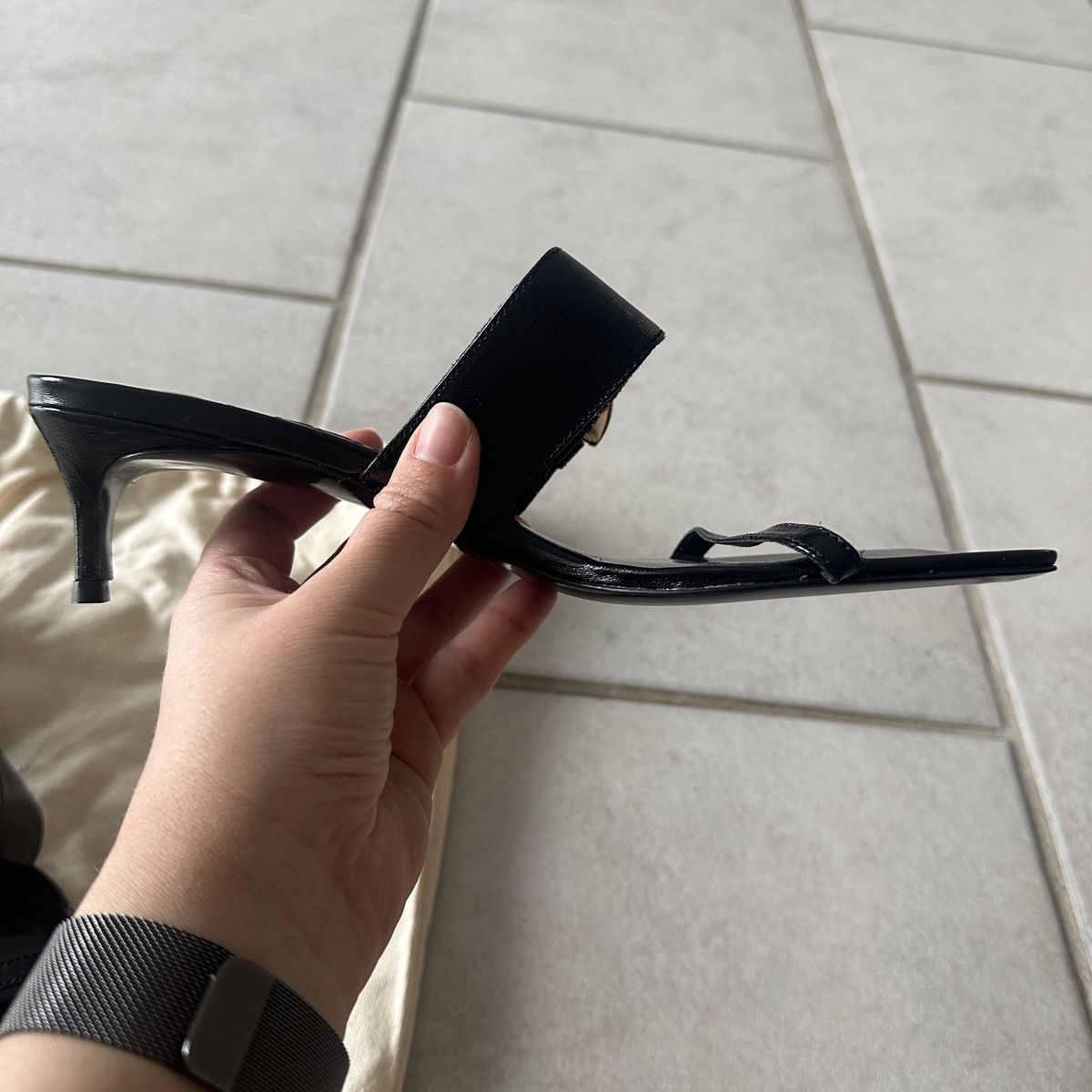 Scarpe da donna: BLACK LEATHER STILETTO SANDALS BY FAR 38 – Nuovo e nell'imballaggio originale da Zofingen venduto da JumpInVintage 6