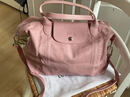 Longchamp Le Pliage Cuir Tasche Rosa 100% Neu und aus Leder