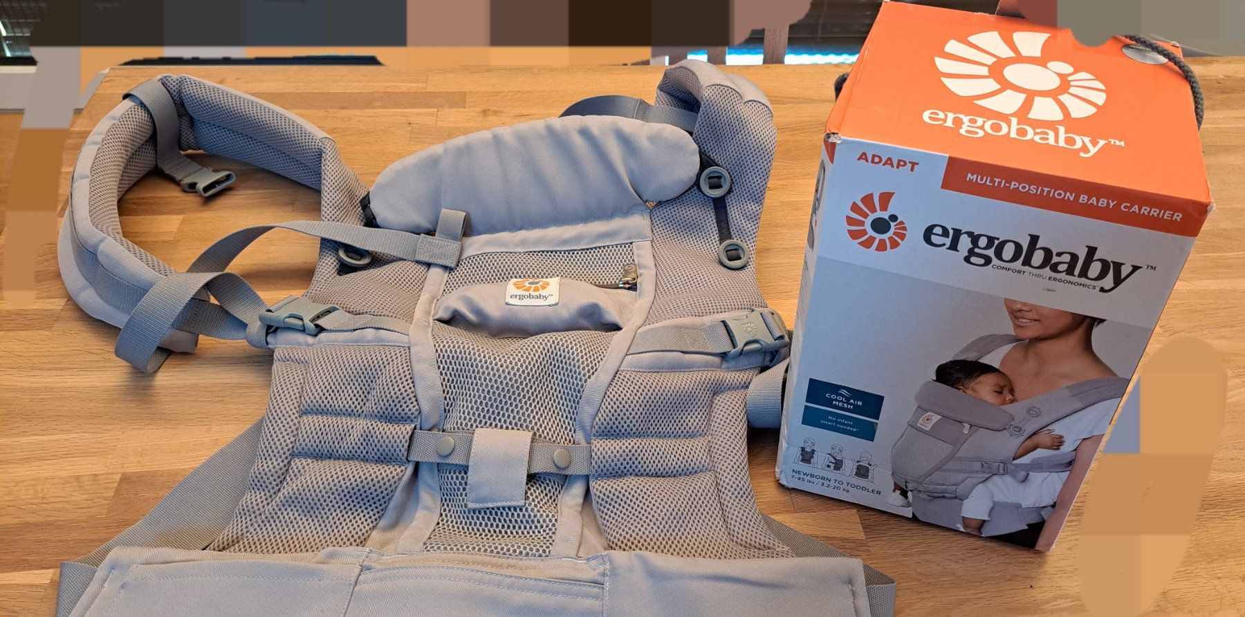 Ergo Baby Marsupi portabebè: Ergobaby Adapt Cool Air Mesh pearl grey – Usato da Müllheim Dorf venduto da Miss_suisse