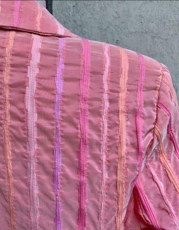 Superbe veste JEAN COSTE PARIS satinée rose saumon t.40