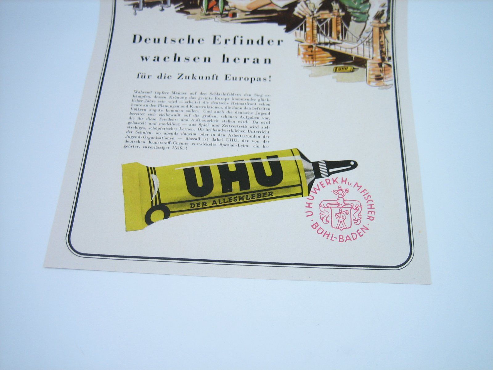 Foto & Immagini: UHU Der alles Kleber altes Werbeblatt – Usato da Zürich venduto da Tomi118 1