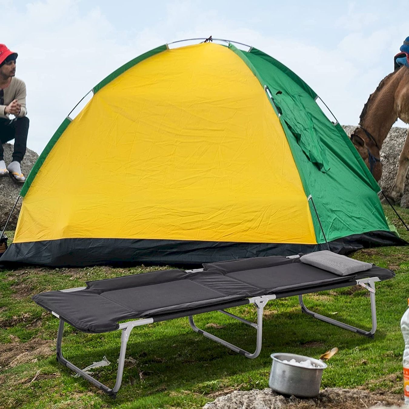 Sedie a sdraio: Outsunny Campingbett Schwarz – Nuovo e nell'imballaggio originale da Bottighofen venduto da zaap 1