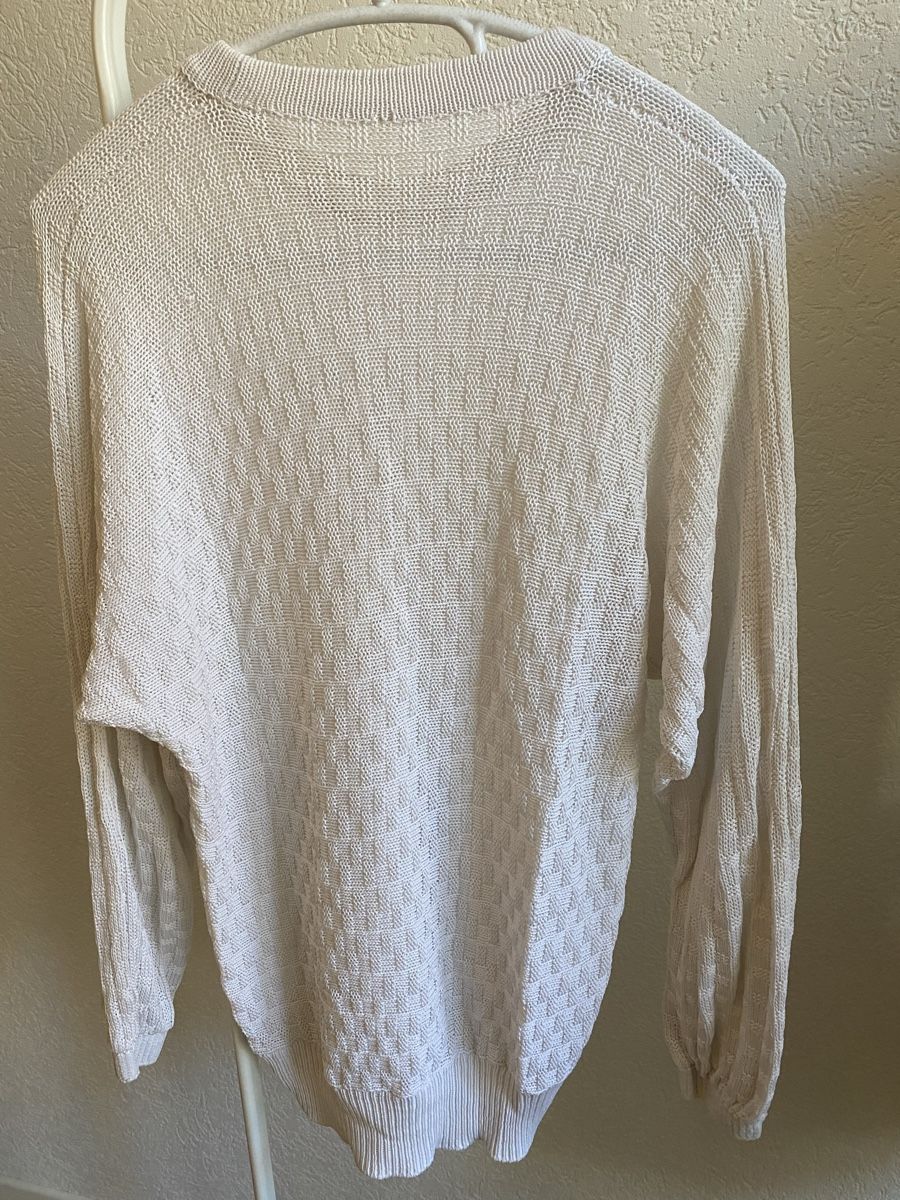 Pullover & Sweatshirts: Pull tricot vintage blanc, t.M/38 – Gebraucht aus Tavannes von Thriftshop 1