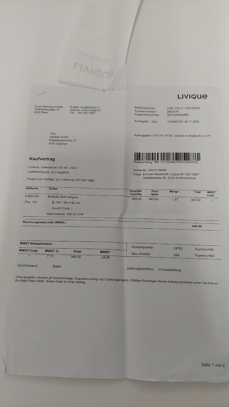 Livique Divani: Bettsofa hellgrau B146 T 88 H82 – Nuovo (secondo la descrizione) da Egolzwil venduto da mobiledeluxe 5