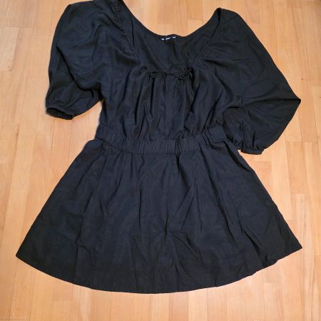 Schwarzes Leinen Lyocell Kleid 2XL/3XL