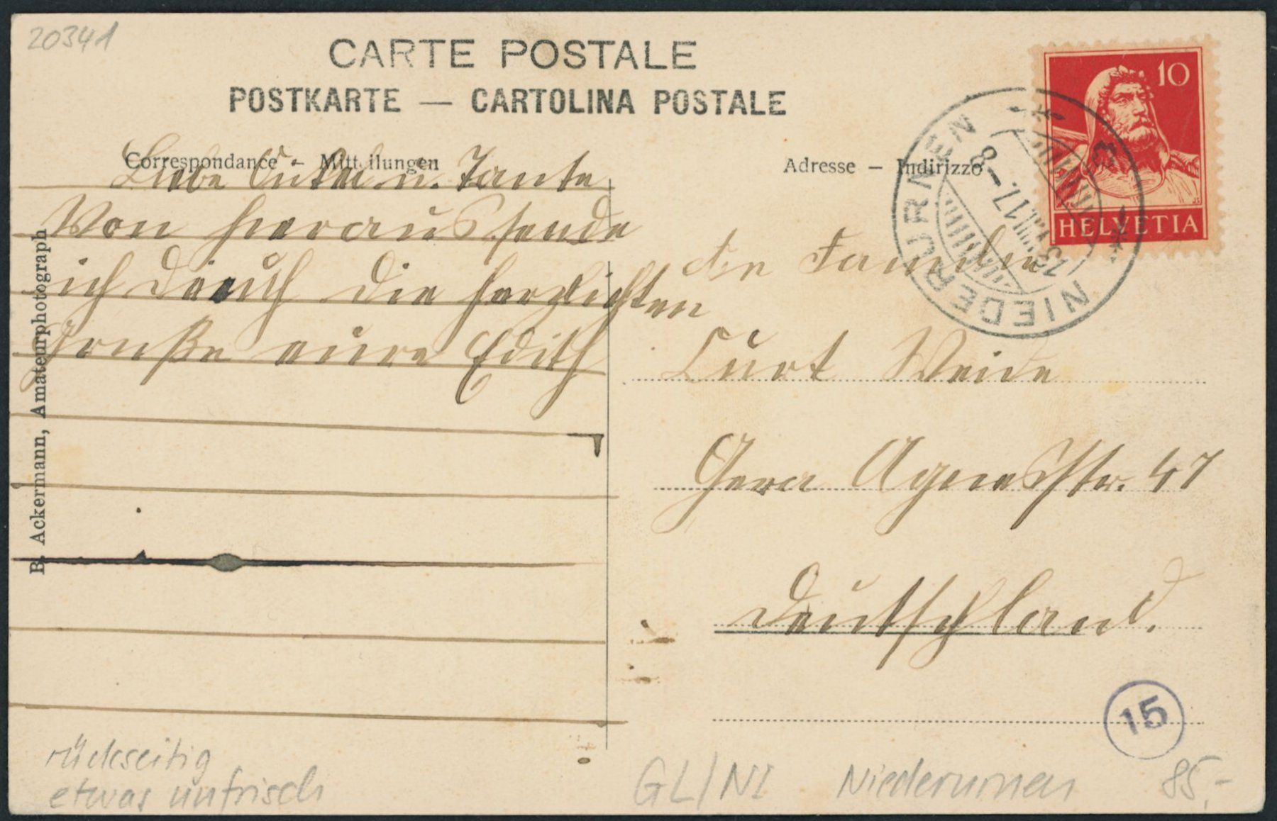 Cartoline postali: GL Niederurnen – Usato da Schindellegi venduto da leecollect 1