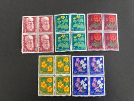 Pro Juventute 1959 Viererblock Satz ** Luxus (4124)