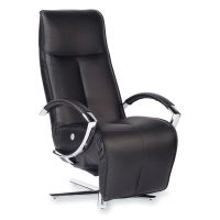 Top-Zustand Leder Drehstuhl, Sessel, Relaxsessel, Schwarz...