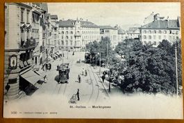 AK: St. Gallen - Marktgasse - Tram - Animation