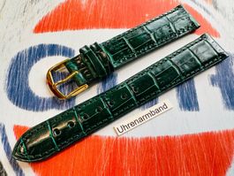 Tissot 18mm Uhrenarmband Leder grün, Uhrenband cuir