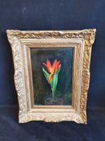 Ölgemälde Tulpe, Signiert Hans Zaugg, Gemälde Hans Zaugg