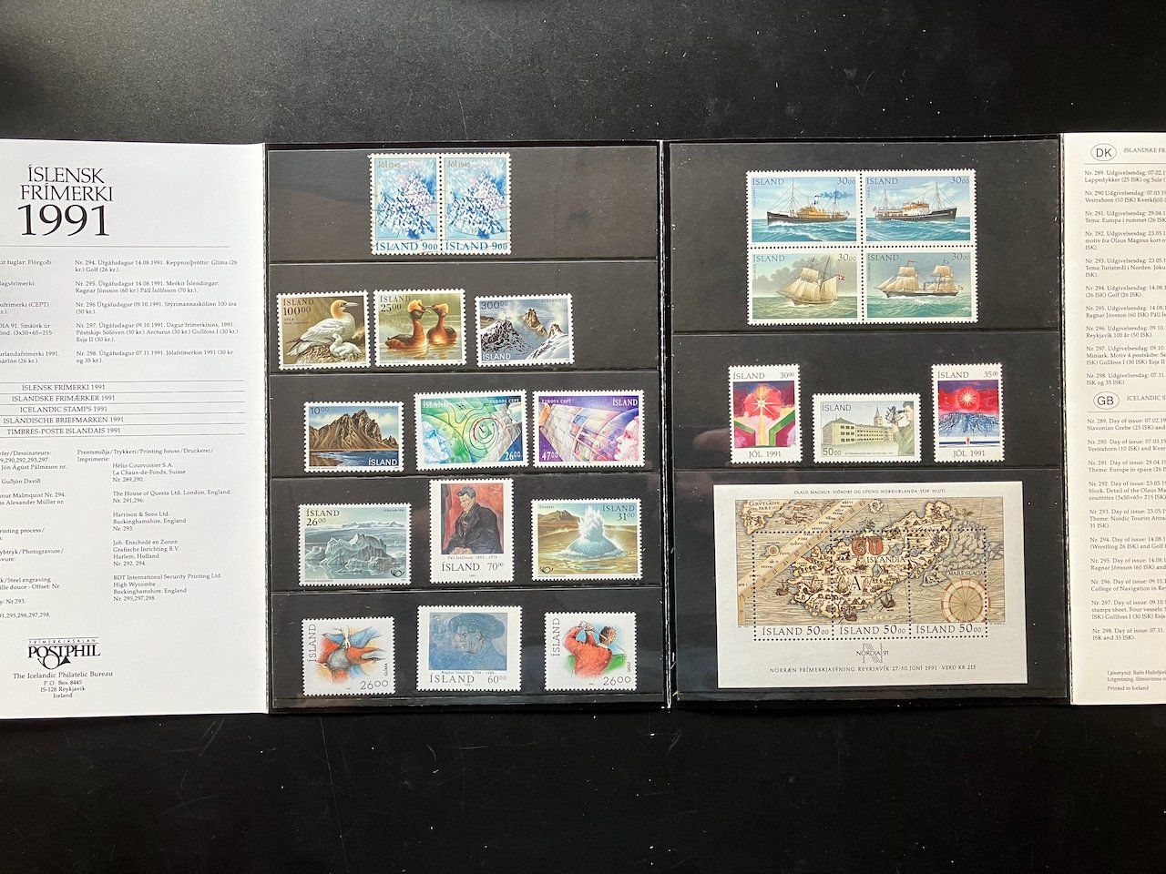 Alle Briefmarken: Island Jahresset 1991 postfrisch – Gebraucht aus Nesslau von zueri6 1