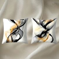 🖤  Kissenbezüge Schwarz-Gold Linien – 2er-Set ✨💛