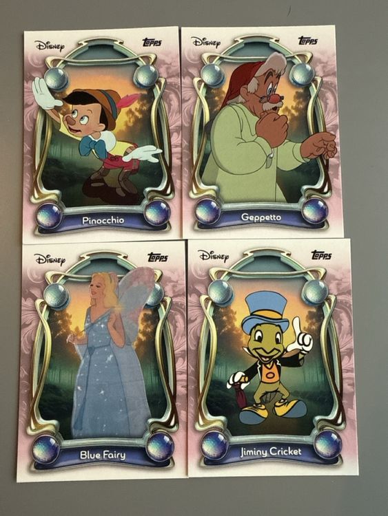 Disney Pinocchio Topps Sammelkarten Set, komplett! Nr. 7-10 (Neu ...