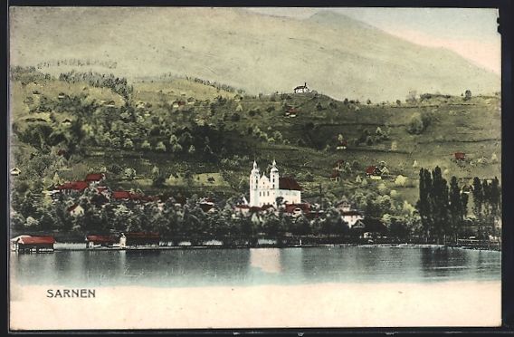 Cartoline postali: Sarnen, Panoramablick vom Wasser aus ges – Usato da Berlin venduto da bartko-reher
