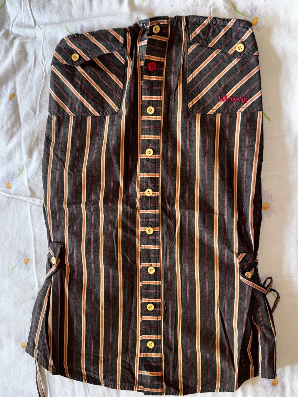 Billabong Kleider: Billabong robe bustier rayé marron et rose/orange taille 2 – Neu (gemäss Beschreibung) aus Ovronnaz von Etagne68
