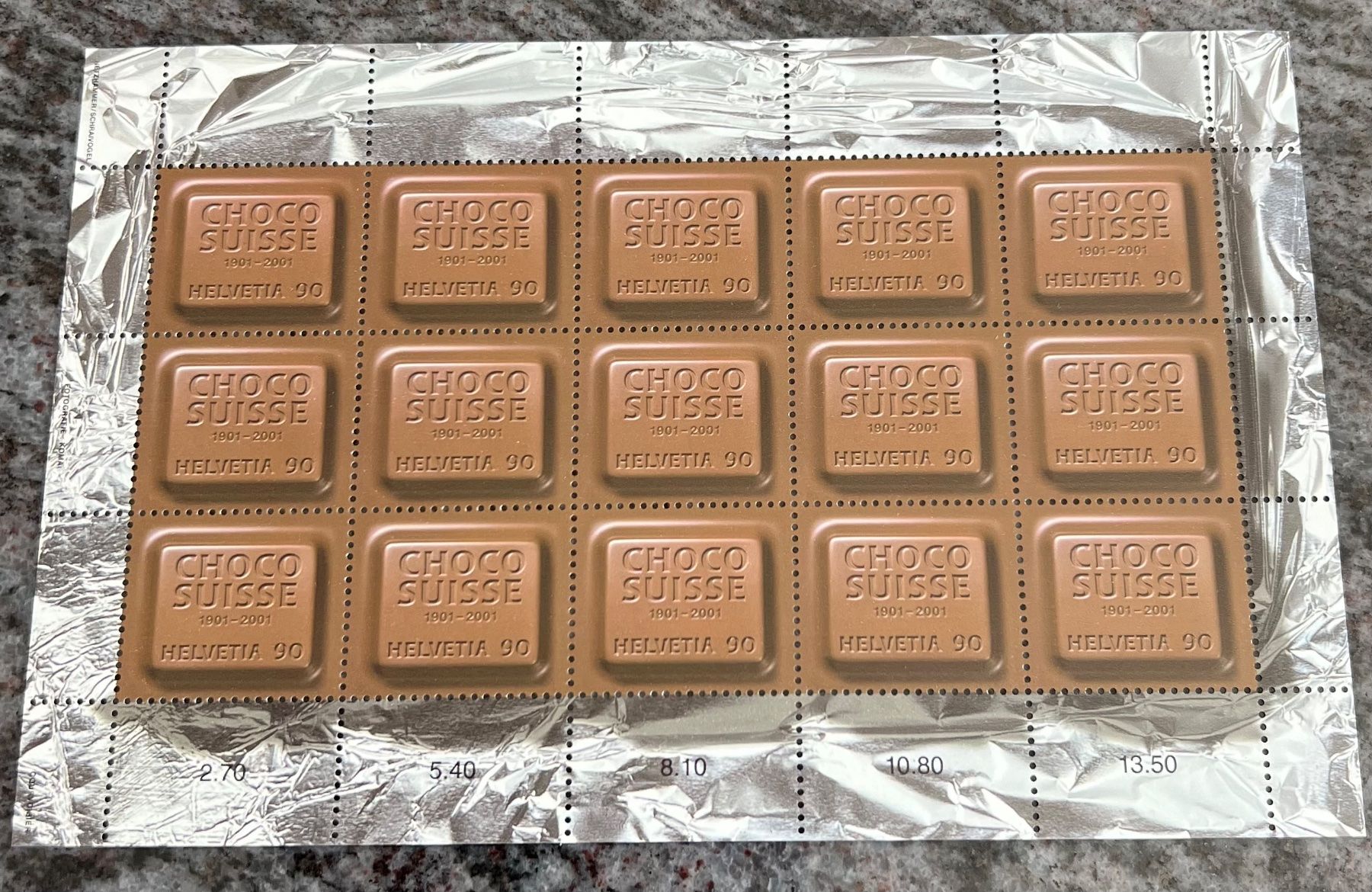Tutti i francobolli: Zierbogen Choco Suisse, Postfrisch. Frankaturware 13,50.- – Usato da Münchenbuchsee venduto da dani1113