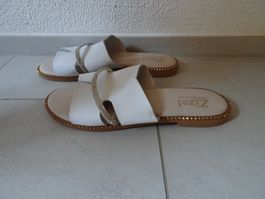 Weisse echt Leder Pantolette von Zizel Gr. 41 - 426263