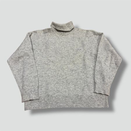 Lacoste vintage grey turtleneck lambswool sweater pullver