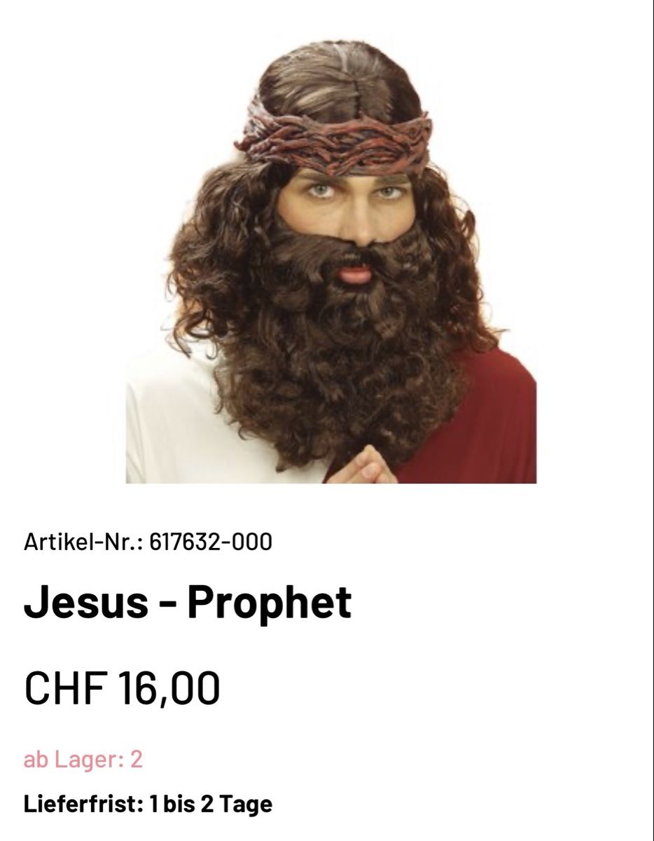 Parrucche: # KOSTÜM - Jesus - Prophet Perücke und Bart # – Usato da Bolligen venduto da secondhand-with-love