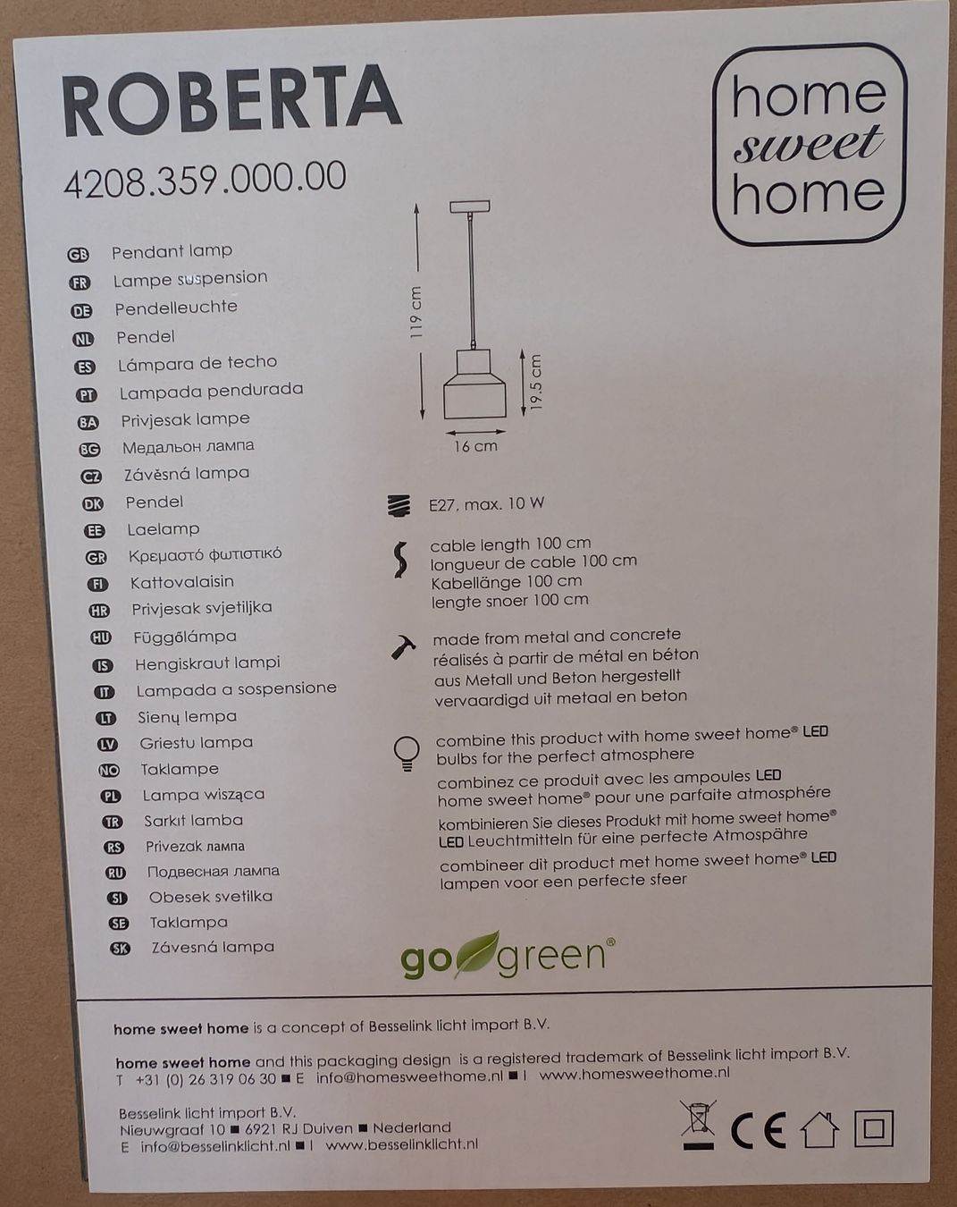 Lampadari & plafoniere: Moderne Hängelampe "Roberta" Betonoptik neu – Nuovo e nell'imballaggio originale da Tägerig venduto da gol_5tyf 5
