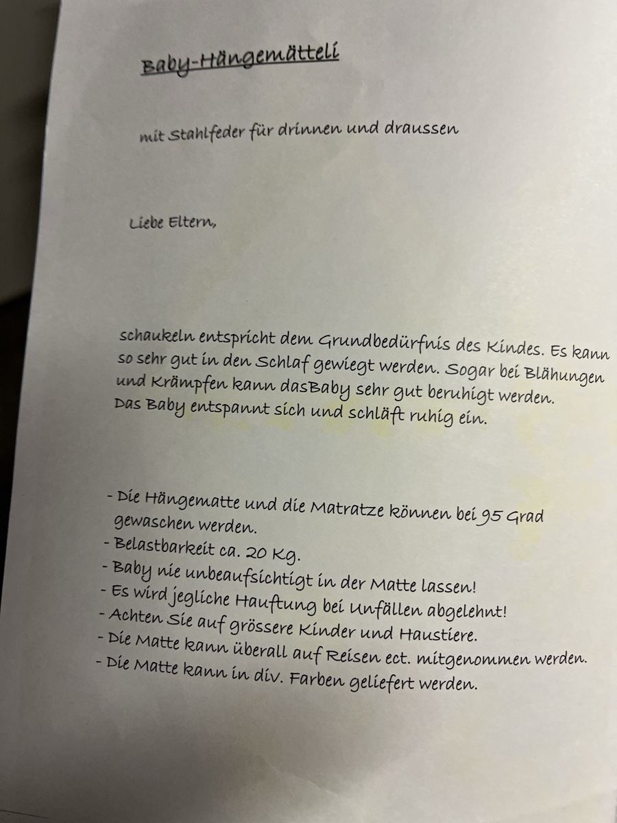 Amache: Bebehängemätteli – Nuovo (secondo la descrizione) da Wolfwil venduto da wuroba 1