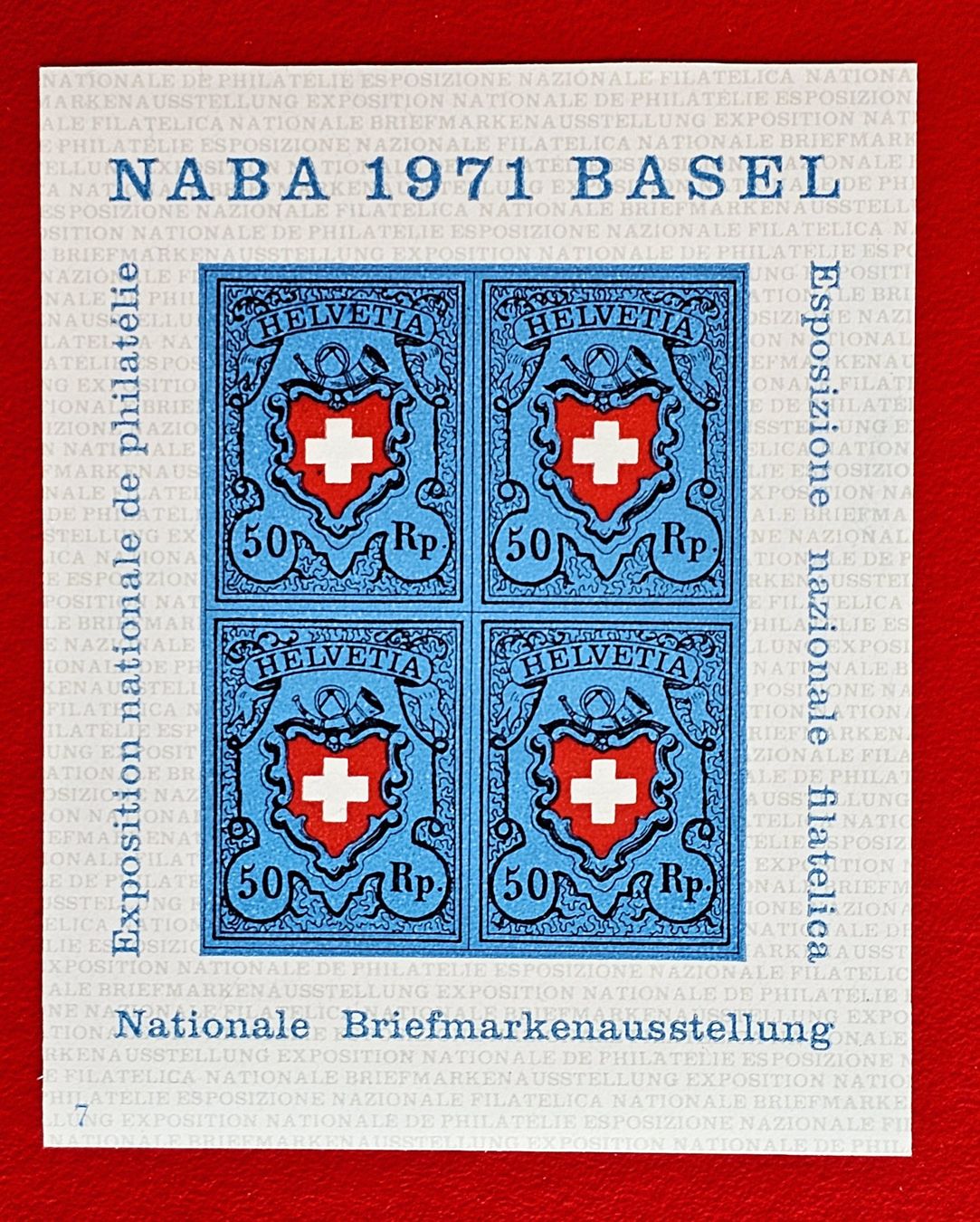 Tutti i francobolli: NABA W45 BLOCK BASEL 1971** POSTFRISCH – Nuovo (secondo la descrizione) da Düdingen venduto da Quartierstrasse