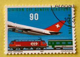 Nr.746  SBB-Anschluss Genf-Cointrin GESTEMPELT 1987  