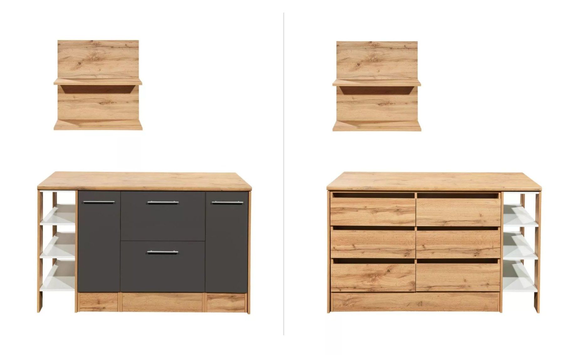 Cucine complete: 923 - Kücheninsel Hilde 150cm mit Hängeregal Grau – Nuovo e nell'imballaggio originale da Wallenwil venduto da toesstalvertrieb 7