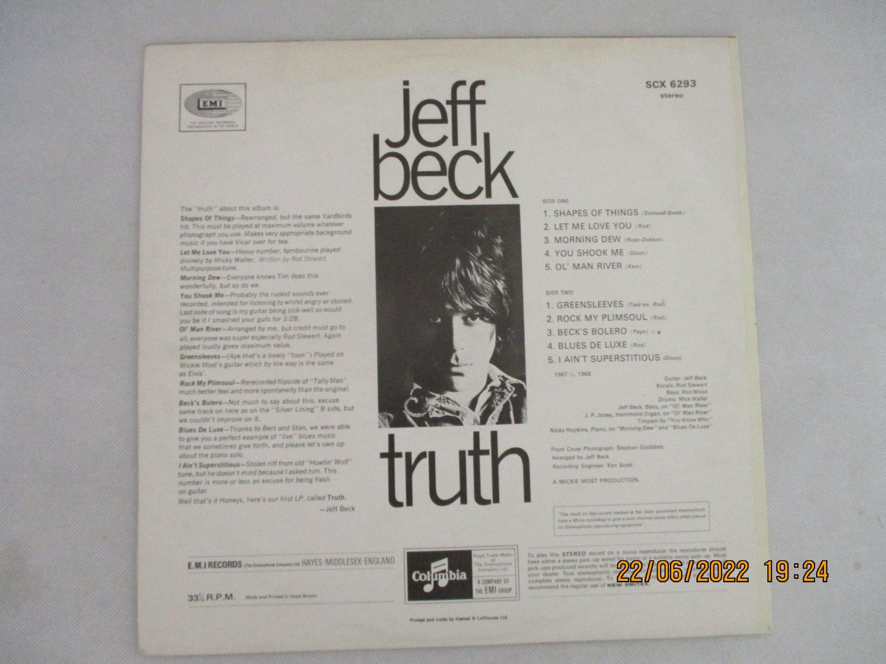 Schallplatten: Jeff Beck – Truth – Gebraucht aus Liestal von Disc-Point 1