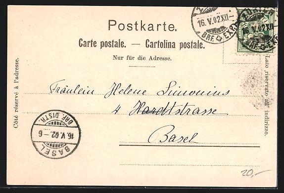 Cartoline postali: Lithographie Zürich, Post, Stadthaus – Usato da Berlin venduto da bartko-reher 1