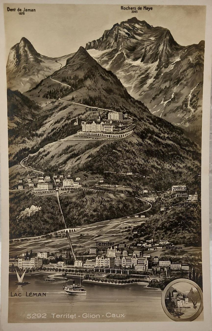 Cartoline postali: TERRITET - GLION - CAUX – Usato da Delémont venduto da Domdom1