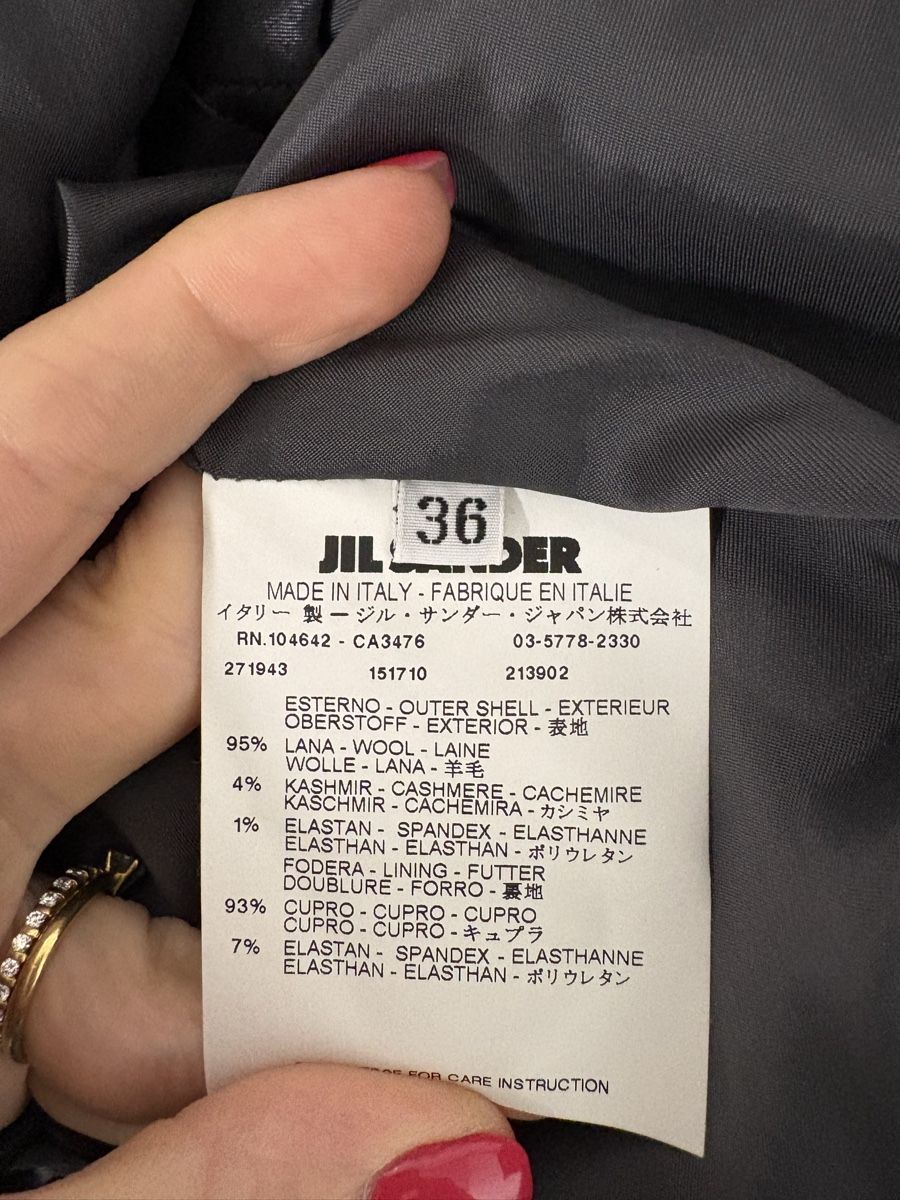 Jil Sander Giacche: Jil Sander Wolle Kaschmir Blazer Gr. 36 grau gerade – Nuovo (secondo la descrizione) da Regensdorf venduto da secondchancefashion 7