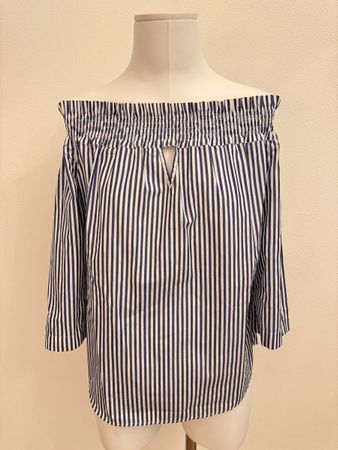 Bluse ARTIGIANO Gr.36 blau/weiss gestr. Off-Shoulder