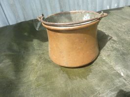 Kupferkessel als Cachepot,  Deko, antik, handgeschmiedet