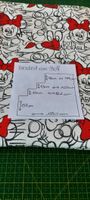 Stoff Jersey Little Darling Minnie Mouse Motiv Reststück wei