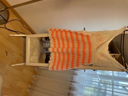 Sommerkleid gestreift Grösse S/M weiss orange neon Top