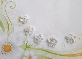 5 Stk Blumen gehäkelt, fleurs crochet, fiori uncinetto 043 A