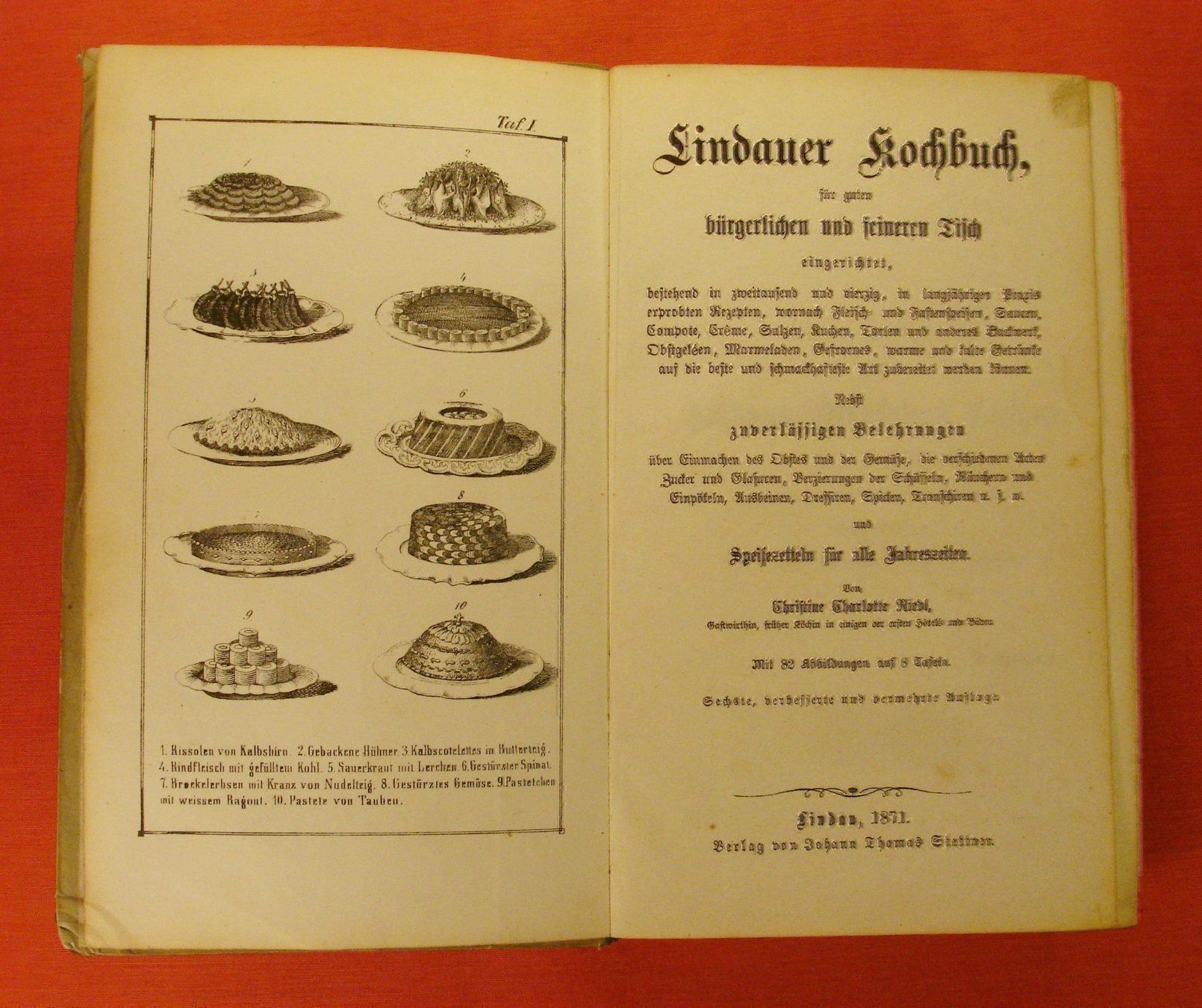 Libri: LINDAUER KOCHBUCH 1871 – Usato da Grüningen venduto da Kartensammler 2