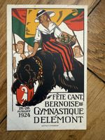Antike Postkarte, Bärenkarte, Bern, Delémont, 1924
