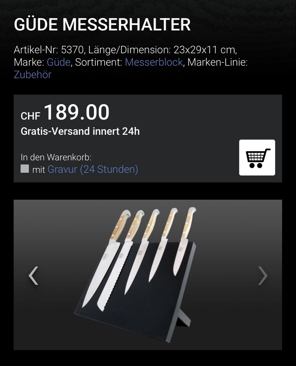 Coltelli: Güde Messerblock Messerpult Magnetisch – Nuovo (secondo la descrizione) da Eglisau venduto da yd55 2