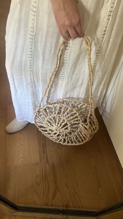 Borsa in rafia fatta a mano, borsa estiva in stile boho, con