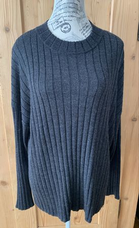Neuer Anthrazit Strickpullover Nile aus Merinowolle, Gr. S