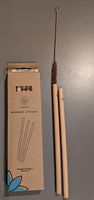 Reusable EcoHero Bamboo Straws with cleaning brush, OVP, new