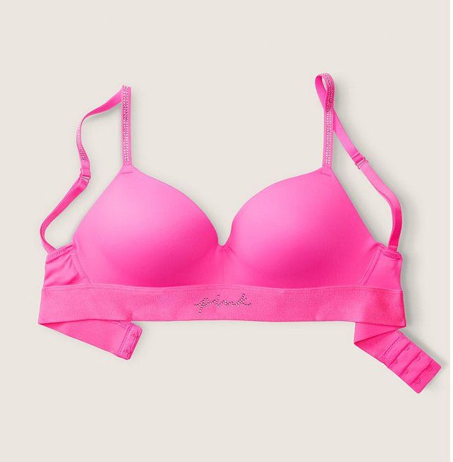 Victorias Secret Pink PushUp BH pink mit Glitzer Gr.36B NEU