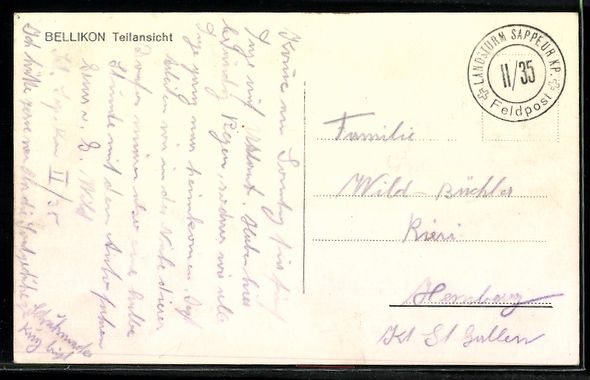 Cartoline postali: AK Bellikon, Teilansicht mit Kirche – Usato da Berlin venduto da bartko-reher 1