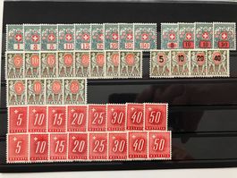 Nachporto 1910/38, Kat. 29-61, geriffeltes Papier, KP 179.--