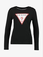 Schwarzes Guess Langarmshirt mit Logo, Gr. M, top Zustand!