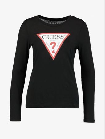 Schwarzes Guess Langarmshirt mit Logo, Gr. M, top Zustand!